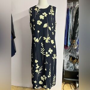 Josephine Chaus Women’s Sleeveless Midi Dress, Size 12, Black/Cream, Floral